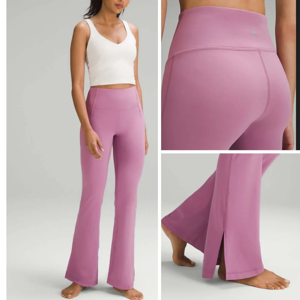 Lululemon Groove High-Rise Split-Hem Flared Pant Nulu velvet dust mauve
